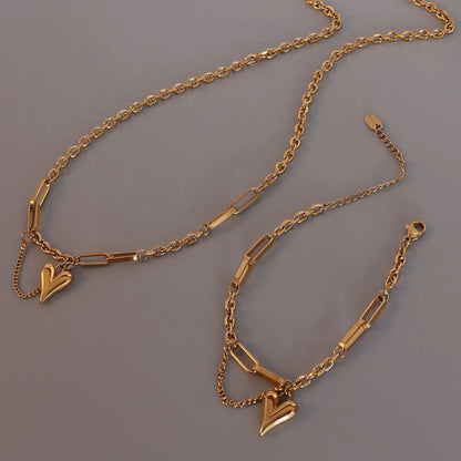 Titanium Steel Heart Pendant Necklace